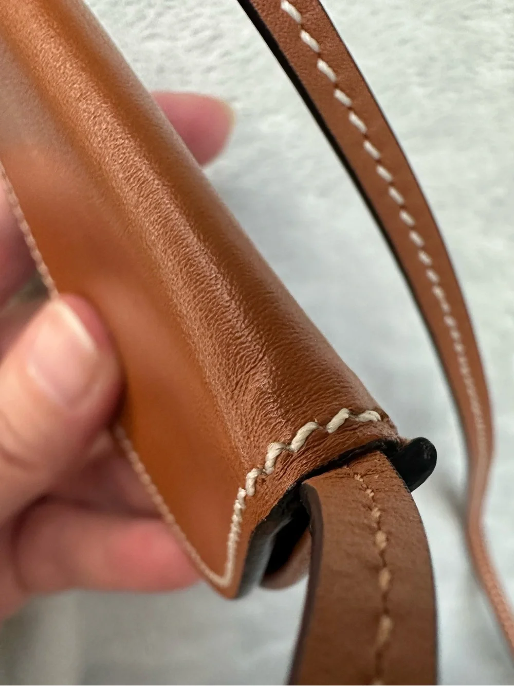 LOEWE Heel Mini Pouch Necklace Bag Tan Leather Complete Set 🤎 - Picture 10 of 13